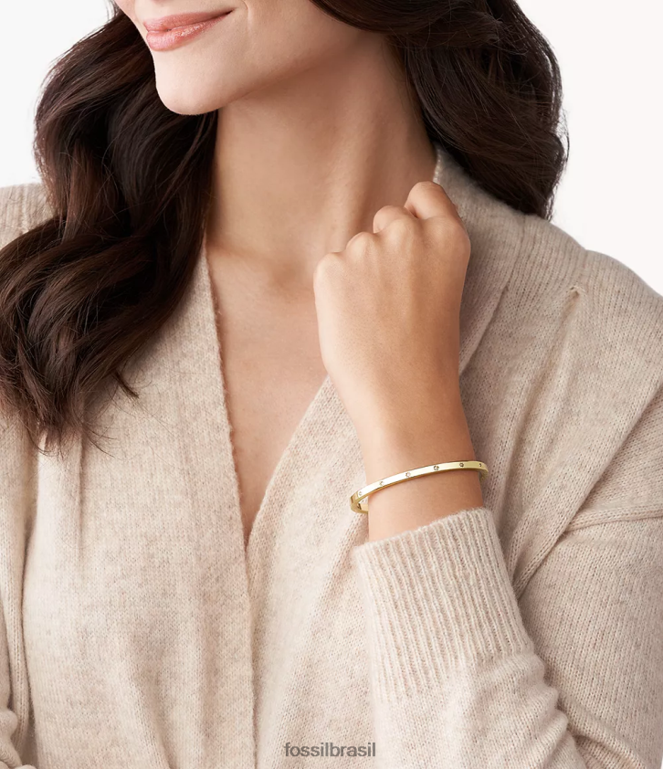 Fossil joia mulheres Sutton brilha pulseira de aço inoxidável brilhante tom de ouro 66RZLJ997