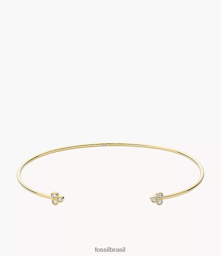 Fossil joia mulheres pulseira Sadie Trio Glitz em aço inoxidável tom de ouro 66RZLJ1019