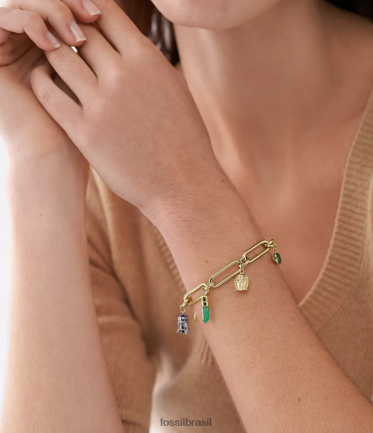 Fossil joia mulheres pulseira de charme de guerra nas estrelas opala/acenturina verde/esmalte azul 66RZLJ962