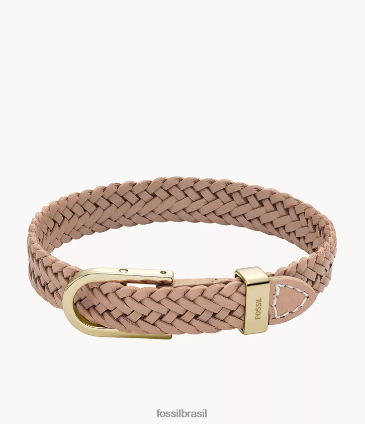 Fossil joia mulheres pulseira de couro d-link Heritage café com leite marrom 66RZLJ1025