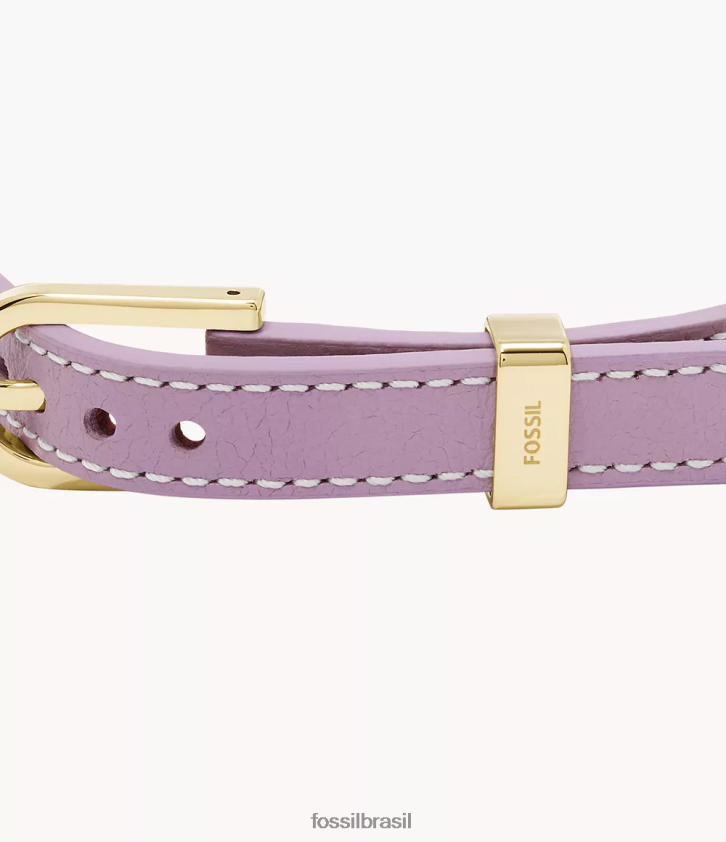 Fossil joia mulheres pulseira de couro d-link Heritage lavanda 66RZLJ1181