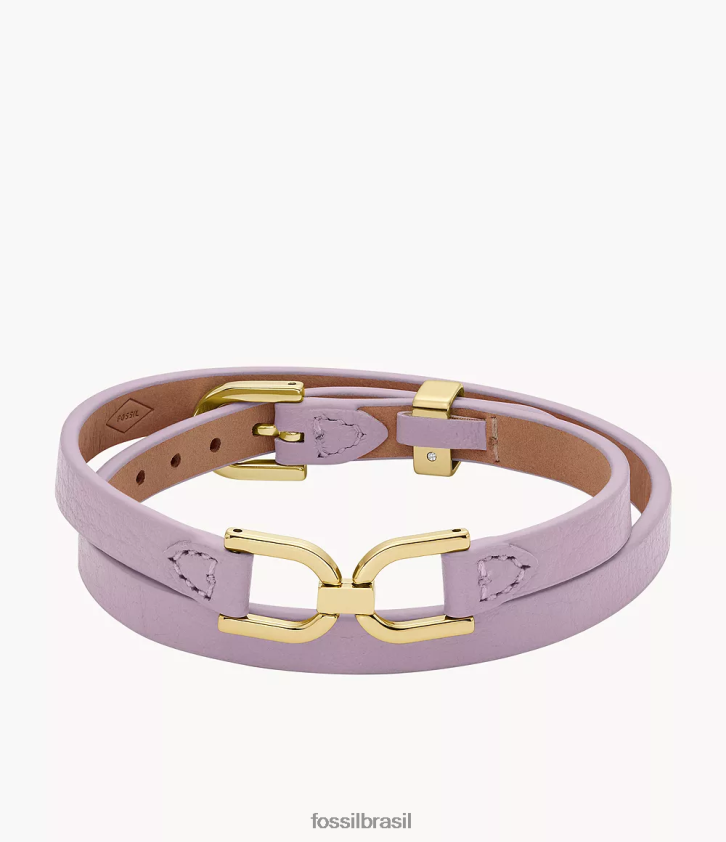 Fossil joia mulheres pulseira de couro d-link Heritage lavanda 66RZLJ968