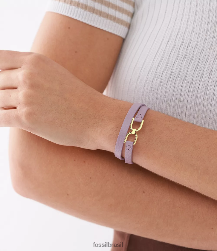 Fossil joia mulheres pulseira de couro d-link Heritage lavanda 66RZLJ968