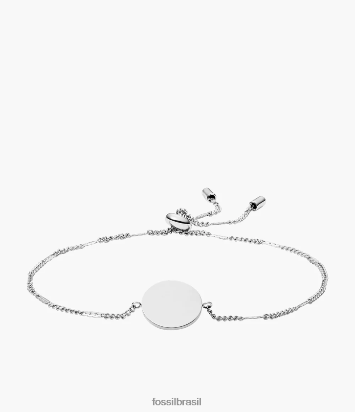 Fossil joia mulheres pulseira de disco de pista aço inoxidável 66RZLJ1009