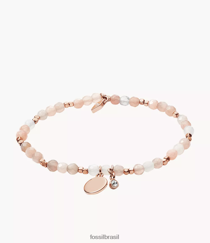 Fossil joia mulheres pulseira de pedra da lua da Geórgia bege 66RZLJ1007