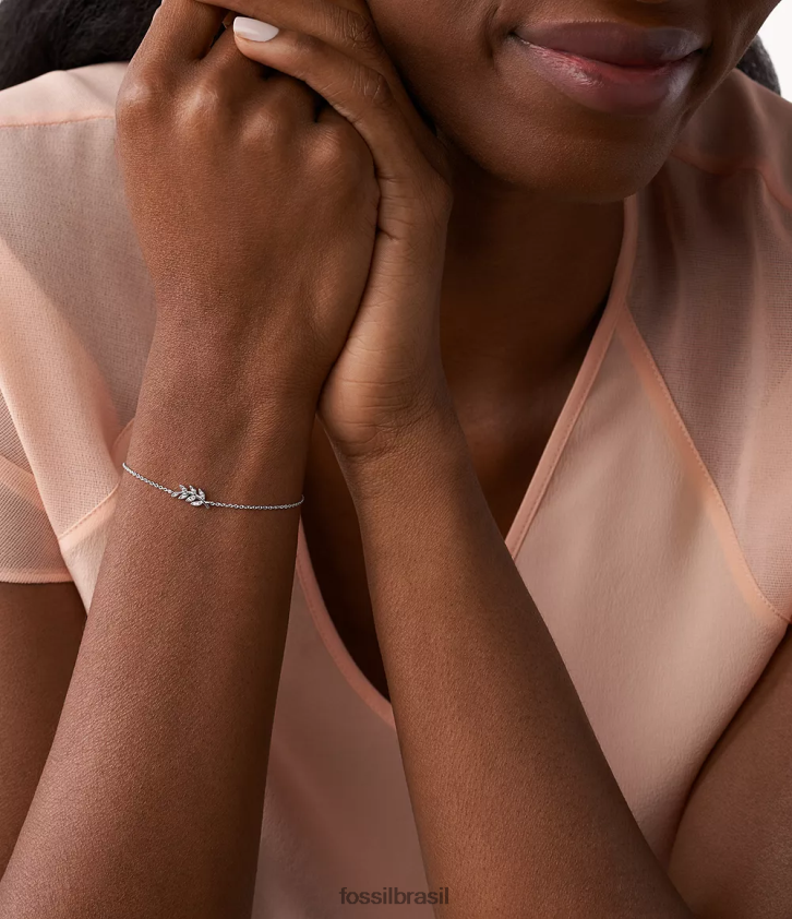 Fossil joia mulheres pulseira elliott ramo de oliveira prata 66RZLJ1022