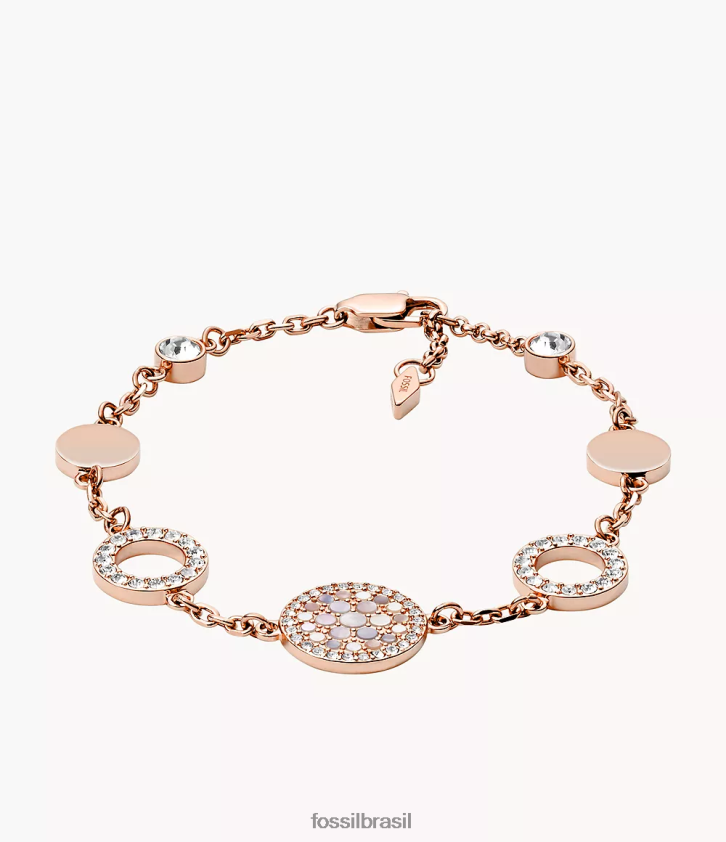 Fossil joia mulheres pulseira val mosaic disc station madrepérola 66RZLJ974