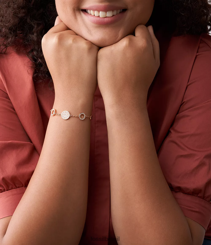 Fossil joia mulheres pulseira val mosaic disc station madrepérola 66RZLJ974