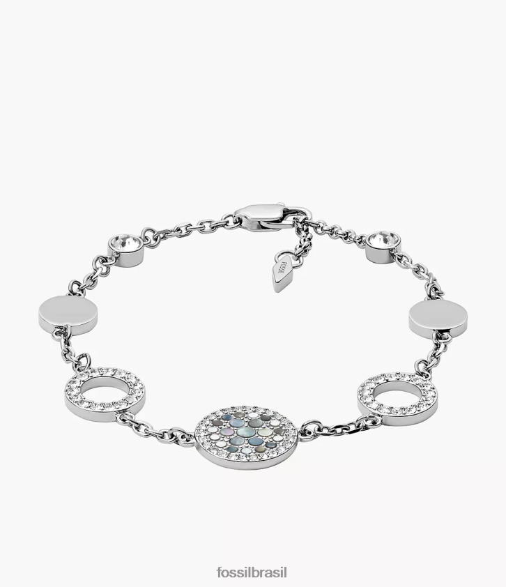 Fossil joia mulheres pulseira val mosaic disc station madrepérola 66RZLJ994