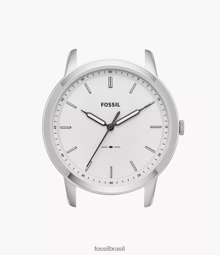 Fossil acessório homens a caixa minimalista e fina do relógio de três ponteiros branco 66RZLJ2028
