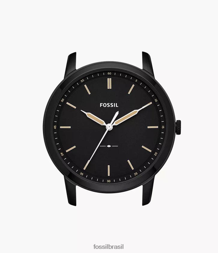 Fossil acessório homens a caixa minimalista e fina do relógio de três ponteiros preto 66RZLJ2046