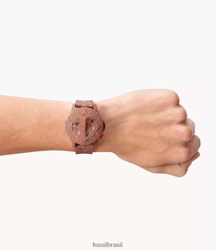 STAPLE x Fossil assistir homens relógio automático de silicone de edição limitada terracota 66RZLJ1604