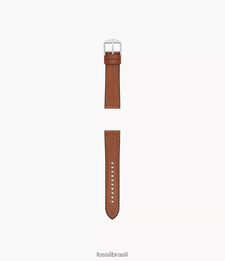 Fossil acessório homens Pulseira de couro e borracha de 22 mm marrom claro 66RZLJ1506