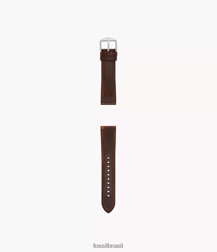 Fossil acessório homens Pulseira de couro e borracha de 22 mm marrom escuro 66RZLJ1473