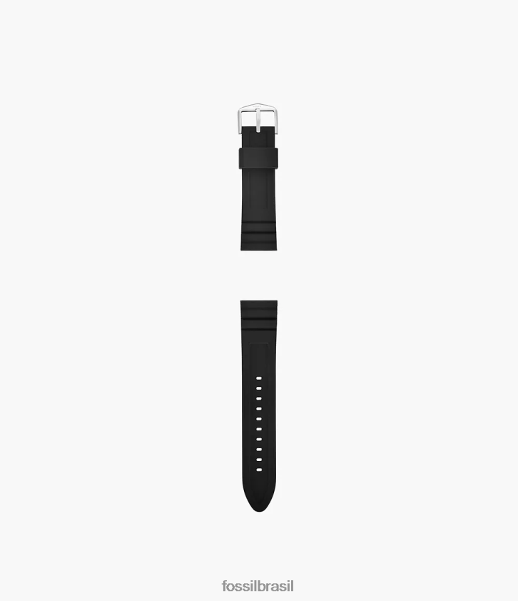 Fossil acessório homens pulseira de relógio de silicone de 22 mm preto 66RZLJ1468