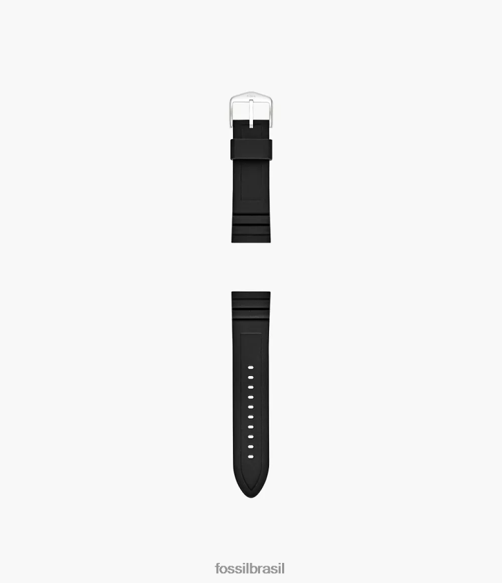 Fossil acessório homens pulseira de relógio de silicone de 24 mm preto 66RZLJ1493