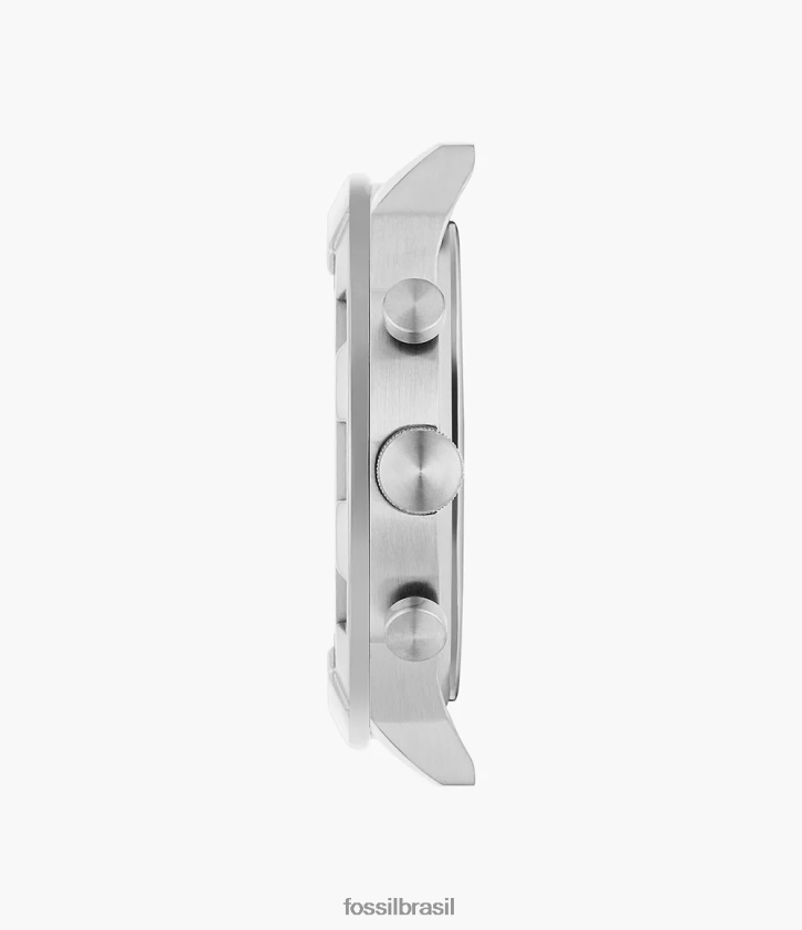 Fossil assistir homens caixa de relógio de aço inoxidável cronógrafo bronson tom prata 66RZLJ1390