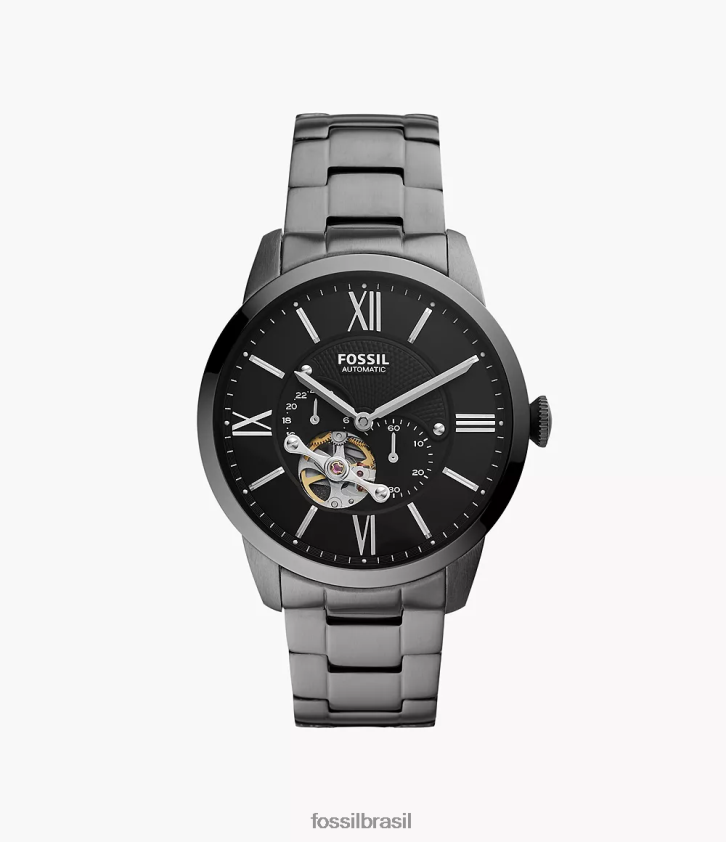 Fossil assistir homens relógio automático de aço inoxidável do cidadão fumaça 66RZLJ1360