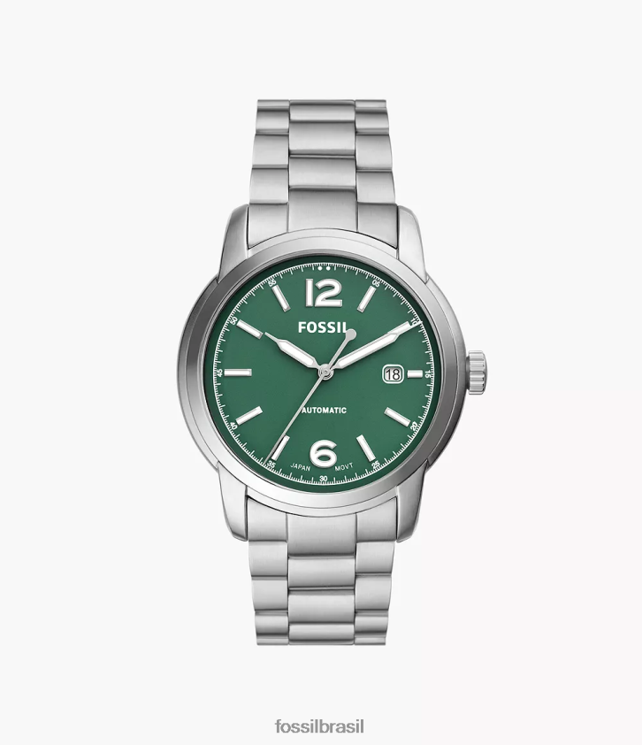 Fossil assistir homens relógio automático de aço inoxidável legado tom prata 66RZLJ1365