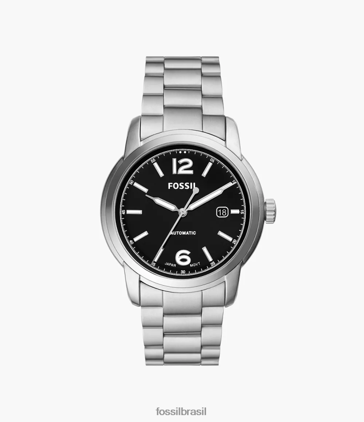 Fossil assistir homens relógio automático de aço inoxidável legado tom prata 66RZLJ1384