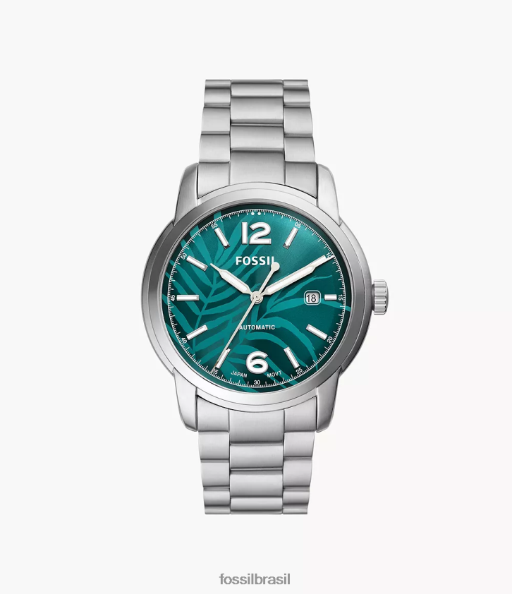 Fossil assistir homens relógio automático de aço inoxidável legado tom prata 66RZLJ1385