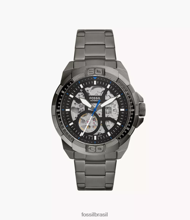 Fossil assistir homens relógio bronson automático em aço inoxidável fumaça 66RZLJ1388