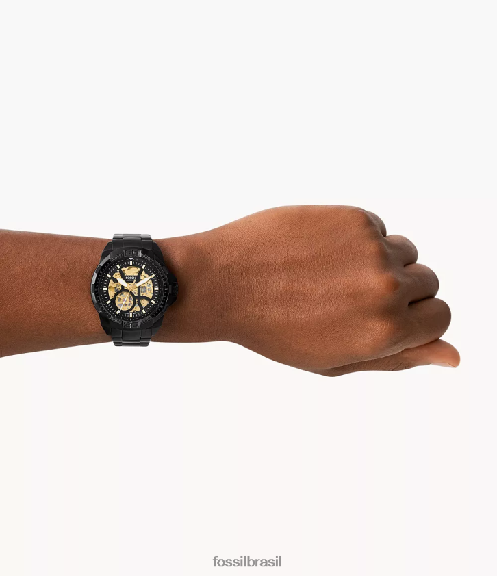 Fossil assistir homens relógio bronson automático em aço inoxidável preto 66RZLJ1374
