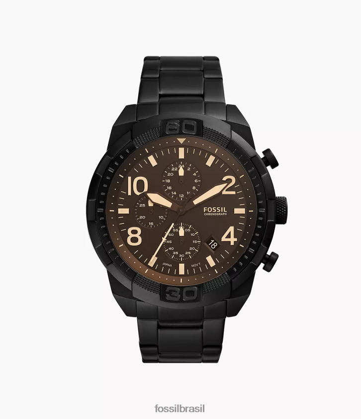 Fossil assistir homens relógio bronson cronógrafo em aço inoxidável preto 66RZLJ1342