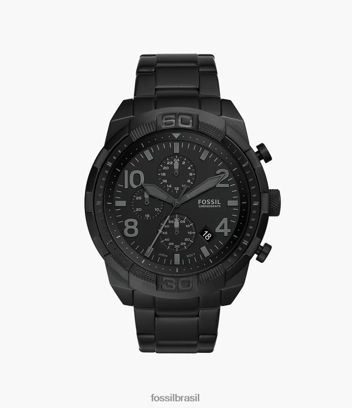 Fossil assistir homens relógio bronson cronógrafo em aço inoxidável preto 66RZLJ1367