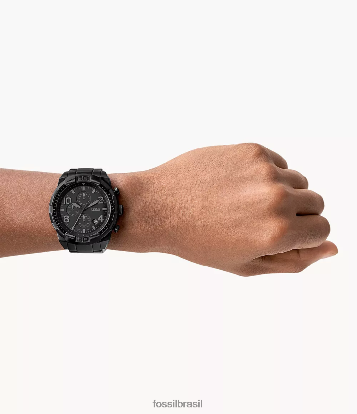 Fossil assistir homens relógio bronson cronógrafo em aço inoxidável preto 66RZLJ1367
