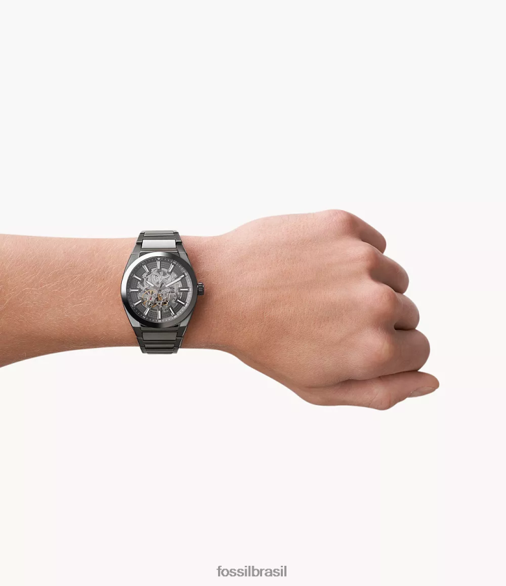 Fossil assistir homens relógio everett automático em aço inoxidável fumaça 66RZLJ1363