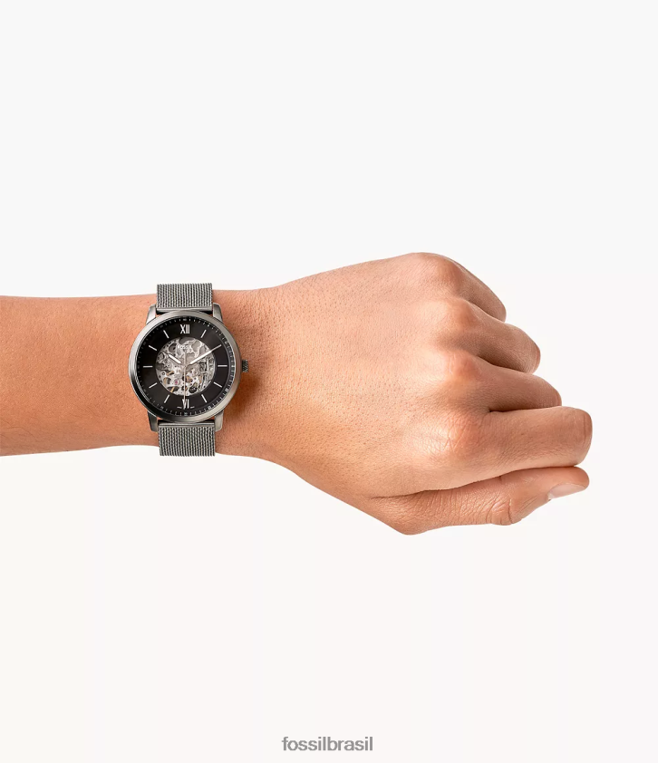 Fossil assistir homens relógio neutro automático em aço inoxidável fumaça 66RZLJ1358