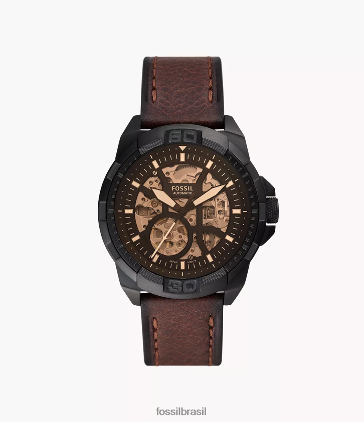 Fossil assistir homens relógio bronson automático em couro litehide marrom 66RZLJ1433