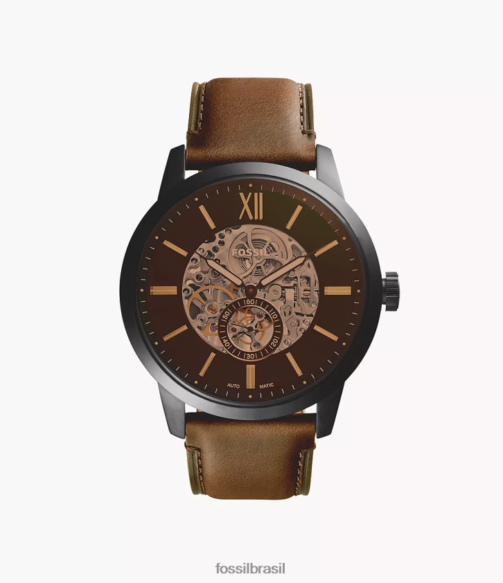 Fossil assistir homens relógio de couro automático de 48mm do cidadão marrom 66RZLJ1448