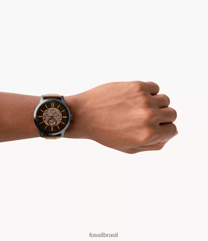 Fossil assistir homens relógio de couro automático de 48mm do cidadão marrom 66RZLJ1448