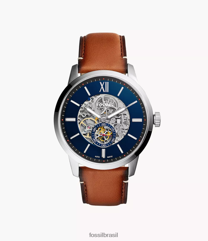 Fossil assistir homens relógio de couro automático de 48mm do cidadão marrom claro 66RZLJ1415