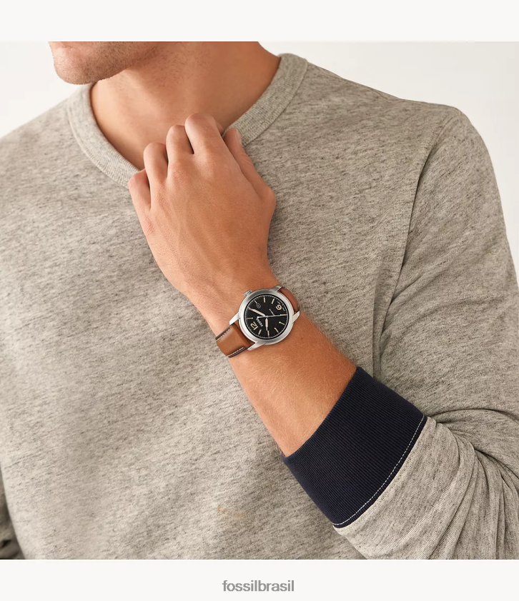 Fossil assistir homens relógio de couro automático legado bagagem 66RZLJ1452