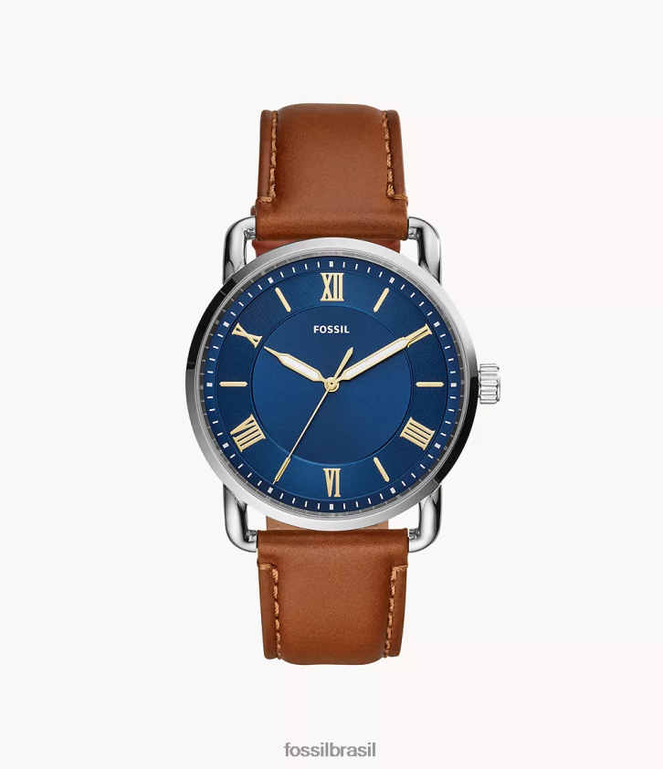 Fossil assistir homens relógio de couro com três ponteiros copeland de 42 mm bagagem 66RZLJ1449