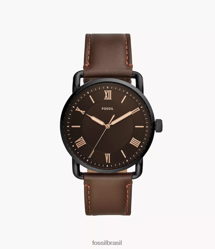 Fossil assistir homens relógio de couro com três ponteiros copeland de 42 mm marrom 66RZLJ1426