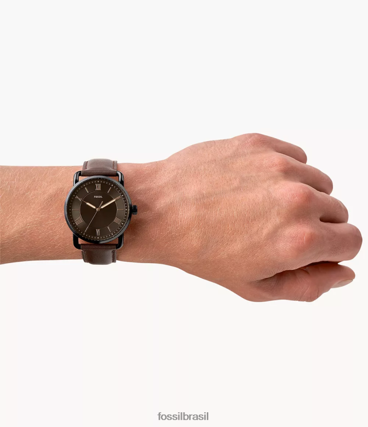 Fossil assistir homens relógio de couro com três ponteiros copeland de 42 mm marrom 66RZLJ1426