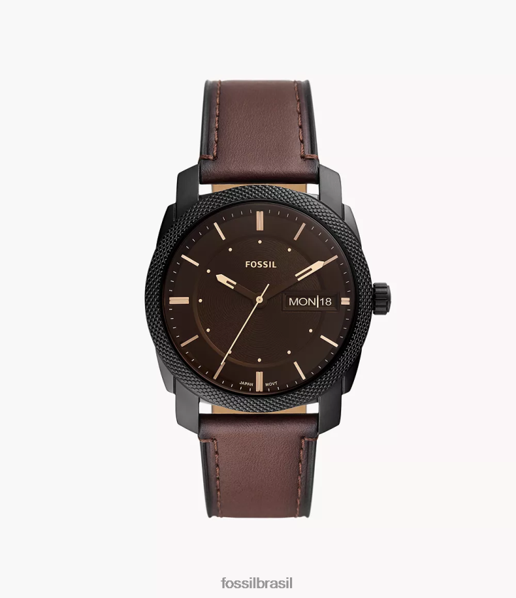Fossil assistir homens relógio de couro litehide com data de três ponteiros marrom 66RZLJ1425
