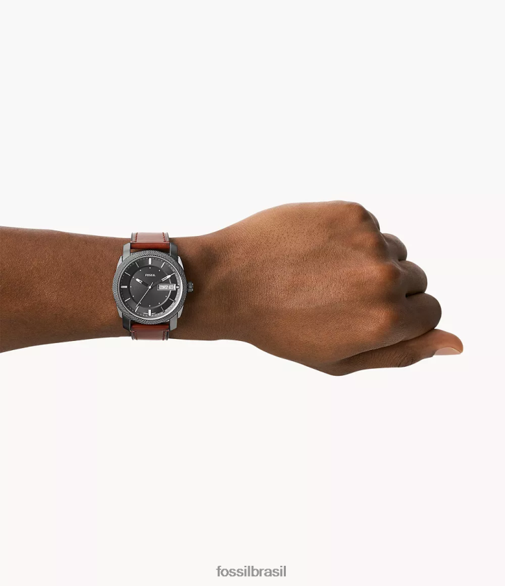 Fossil assistir homens relógio de couro litehide com data de três ponteiros marrom 66RZLJ1444
