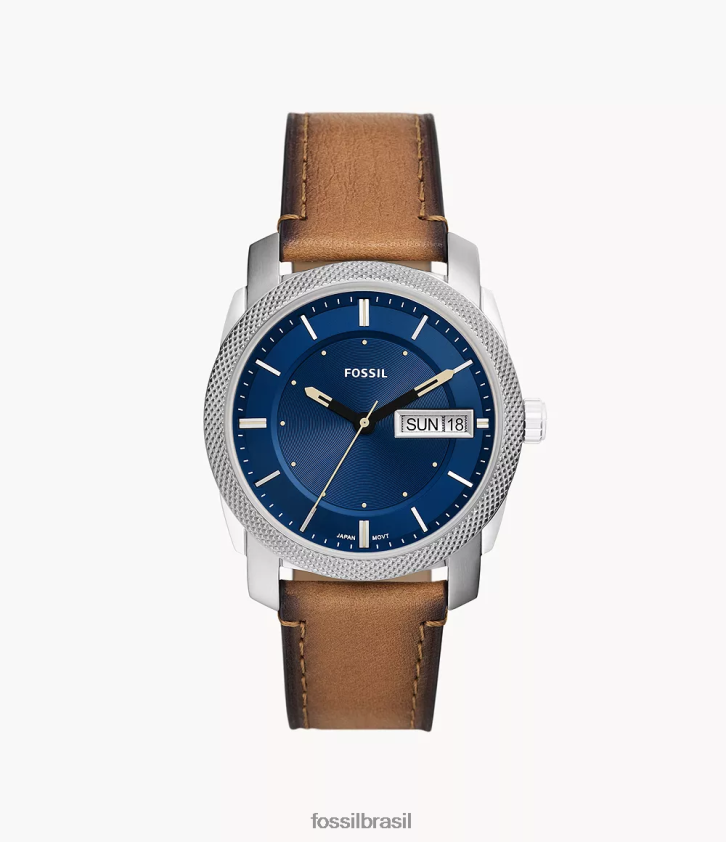 Fossil assistir homens relógio de couro litehide de três ponteiros com data e máquina bronzeado 66RZLJ1420