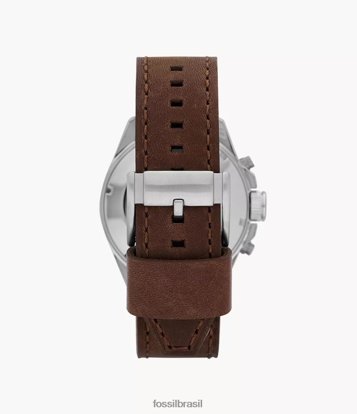 Fossil assistir homens relógio decker cronógrafo couro marrom 66RZLJ1432