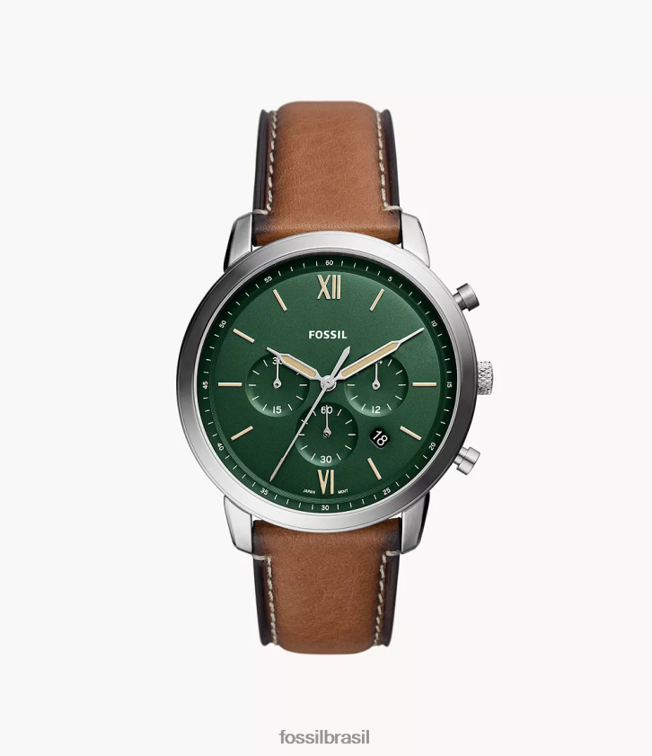 Fossil assistir homens relógio neutro cronógrafo couro litehide bronzeado 66RZLJ1410