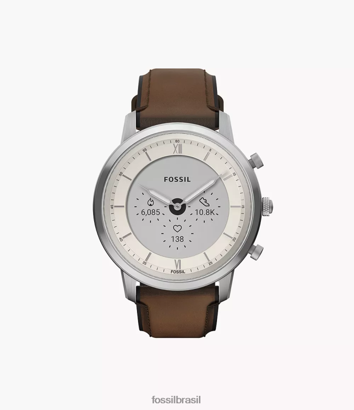 Fossil assistir homens couro smartwatch híbrido neutro gen 6 Castanho médio 66RZLJ1332