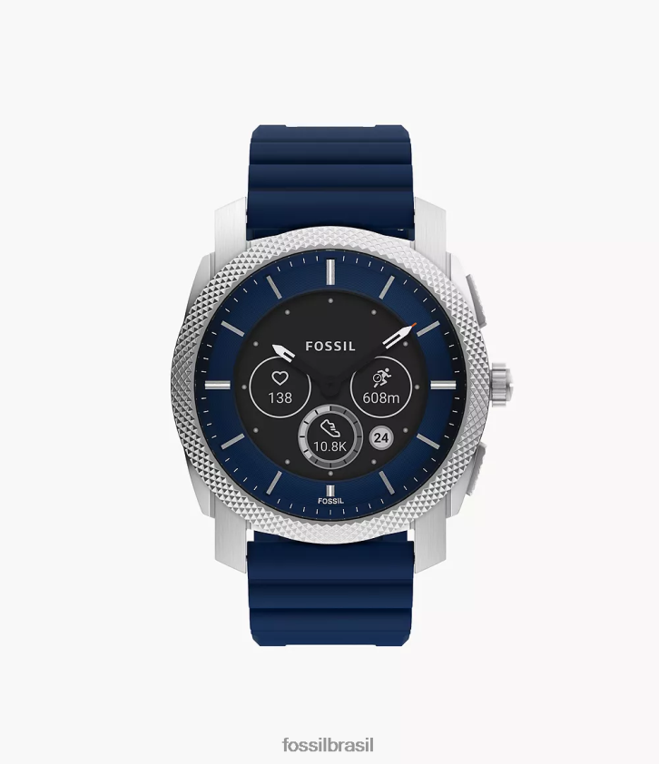 Fossil assistir homens máquina de silicone smartwatch híbrido geração 6 marinha 66RZLJ1329