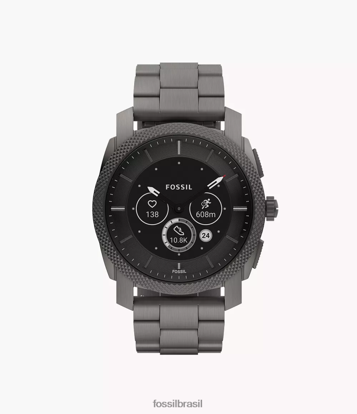 Fossil assistir homens máquina gen 6 híbrido smartwatch aço inoxidável fumaça 66RZLJ1331
