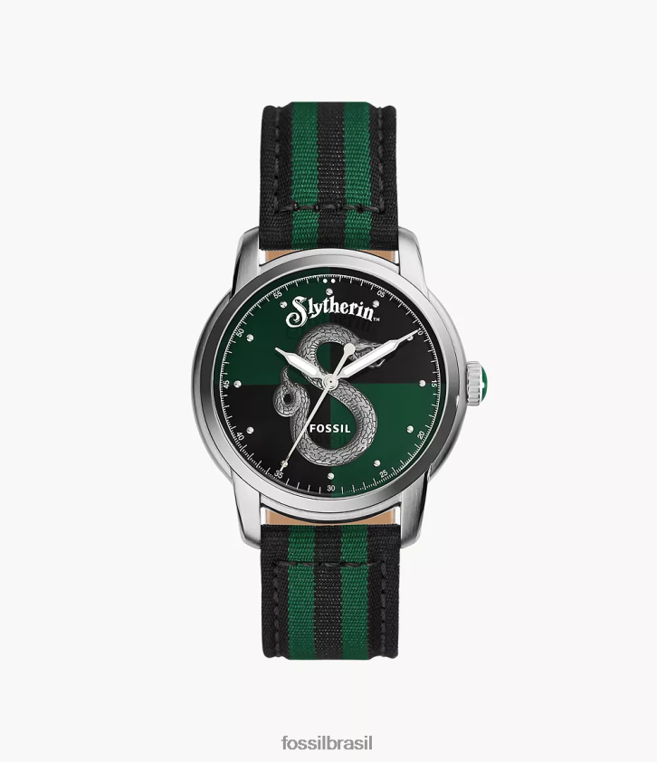 Fossil acessório mulheres Edição limitada de relógio Harry Potter de três ponteiros de nylon da Sonserina verde Preto 66RZLJ182