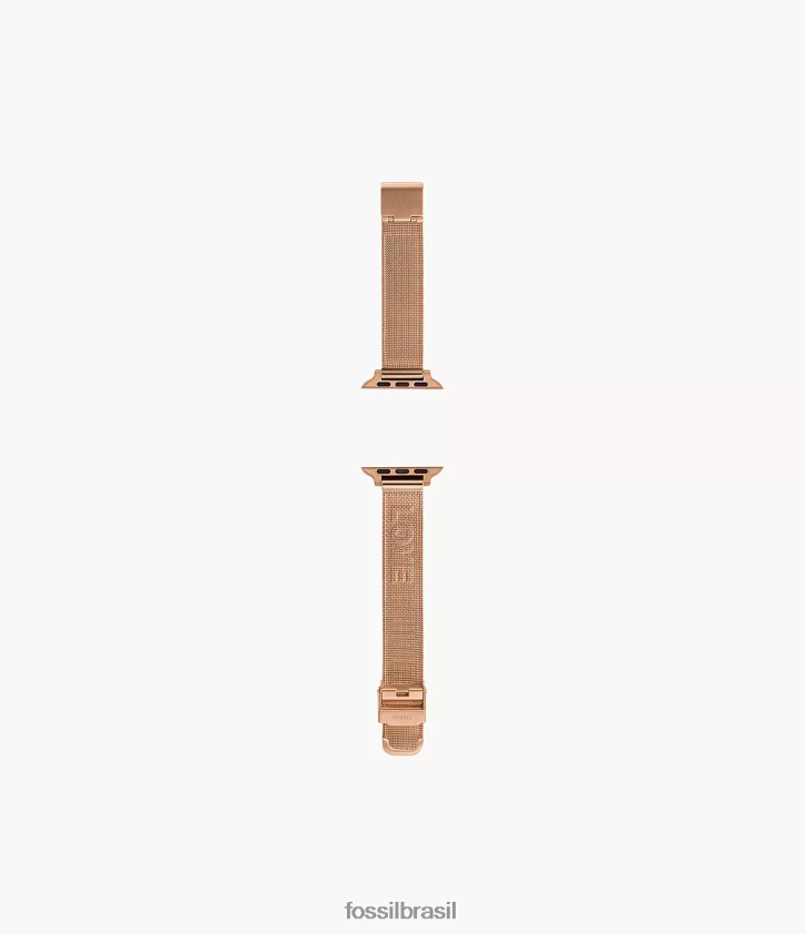 Fossil acessório mulheres Faixa de malha de aço inoxidável de 38mm/40mm/41mm para apple watch tom de ouro rosa 66RZLJ257